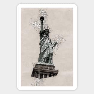 Statue of LIBERTY New York Monument Vintage Black and white Magnet